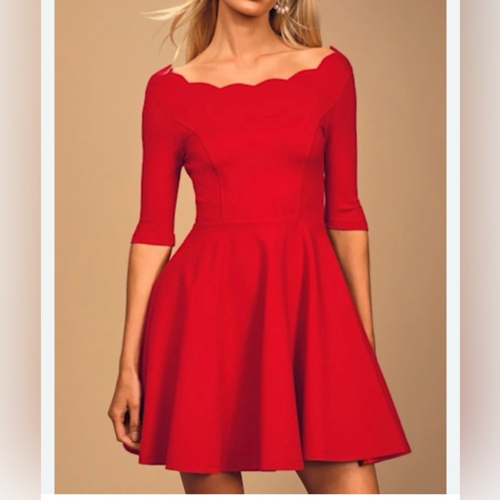Red mini dress